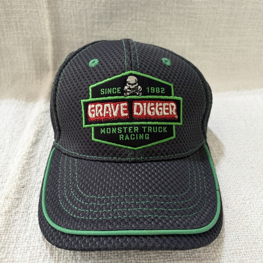 Grave Digger Hat Cap Strapback‎ Gray Green Monster Truck Racing Monster Jam Men